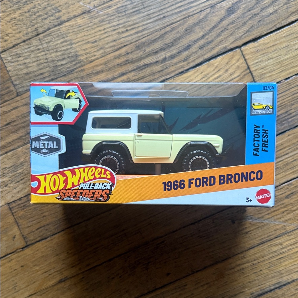 1966 Ford Bronco Pull-Back Toy - Cream